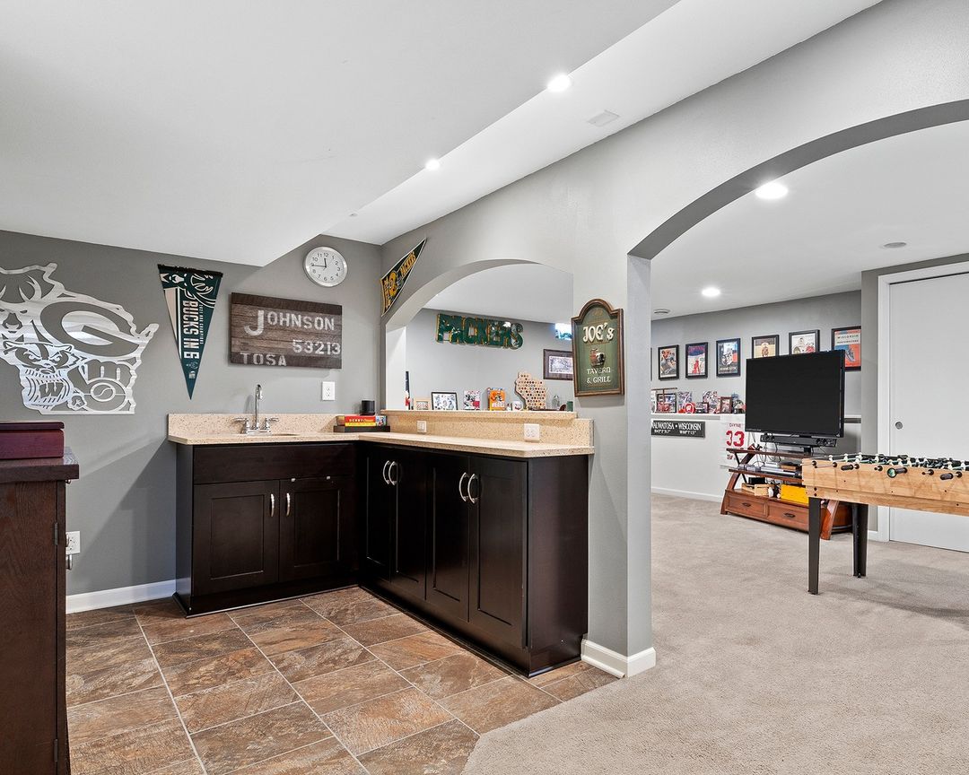 Custom remodeled basement in New Berlin